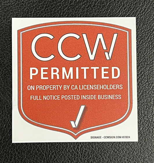 3" Notice small shield Vinyl HD sticker Orange - Full Signage Inside