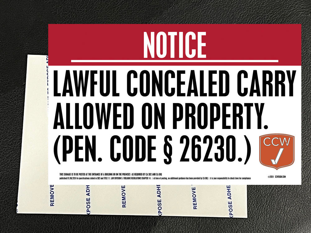 11x7 full wording Vinyl HD sticker Concealed Carry Permitted on Property